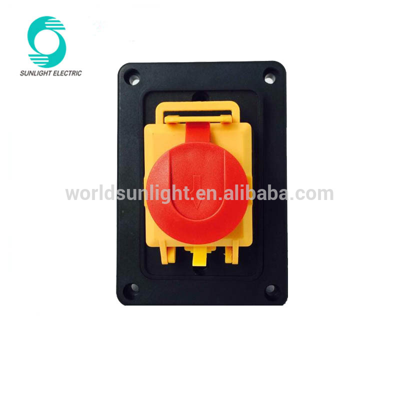 YCZ4-B 7 pins Emergency stop waterproof protective cover Push button switch electromagnetic switch