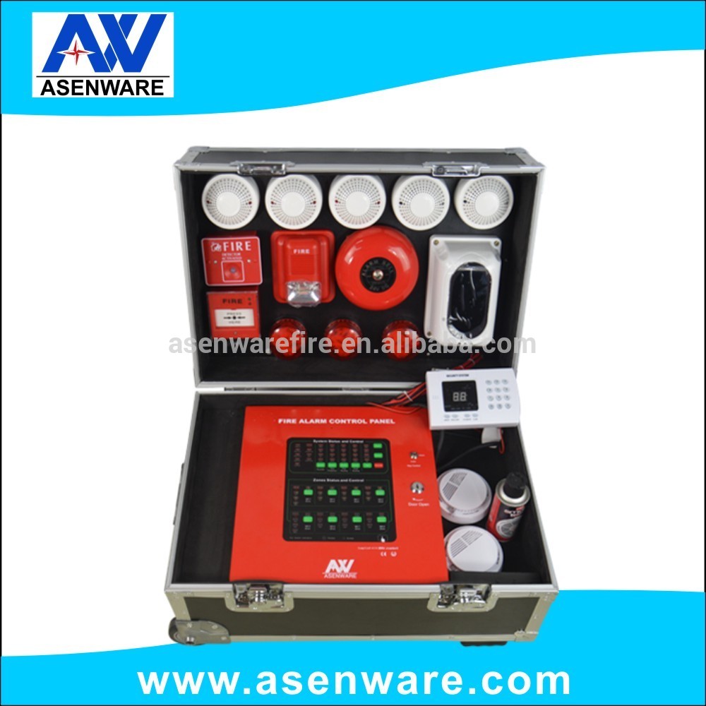 Asenware 4 zone fire alarm panel complete fire control system demo box