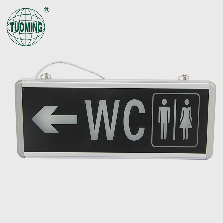 plastic aluminum side Led hanging emergency toilet door plate light,acrylic led sign board for home