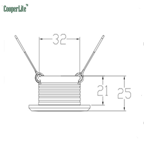 CooperLite 1W recessed emergency spot light with EMC and backup battery 3 hours