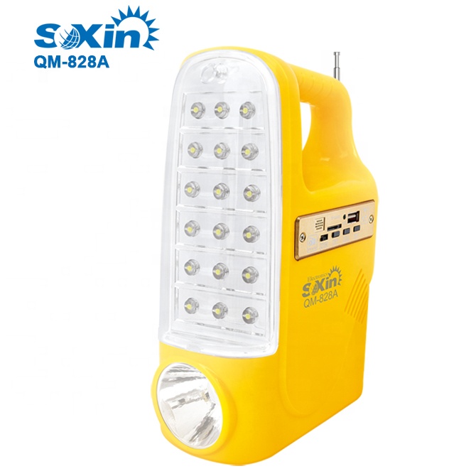 LED Multifunctional rechargeable emergency light with FM Radio&MP3 (QM828H )