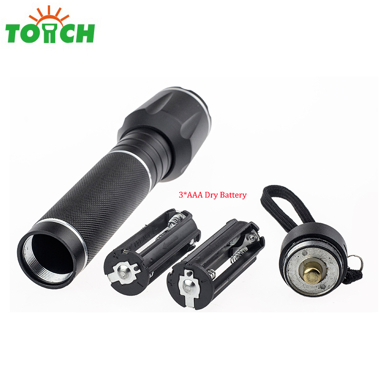 Led powerful strong light flashlight long distance handheld torch by 6*AAA battery