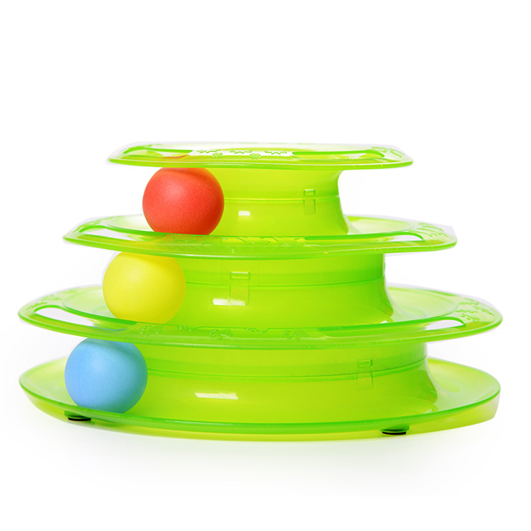 New Arrival Plastic Three Levels Tower Tracks Disc Cat Toy Amusement Shelf Play Station For Cat Ball Toys Pet Products