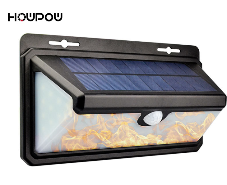 Howpow New Flame 166 LED PIR Motion Sensor Outdoor Solar Powered LED Garden Light