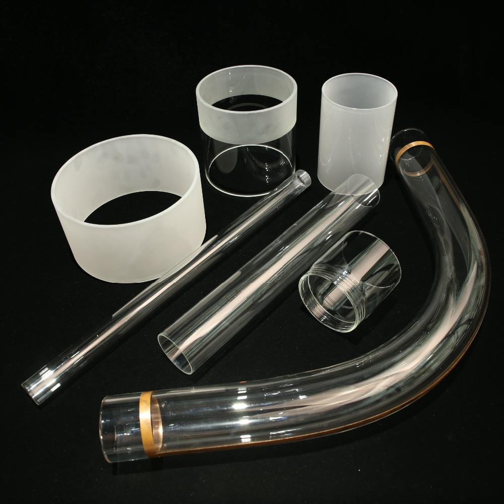 Custom large diameter both end open fused quartz/silica glass cylinders