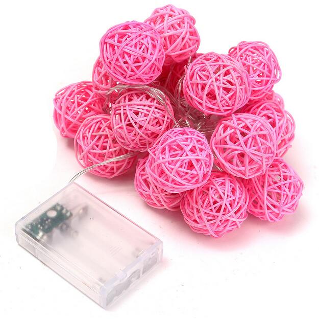 LED Battery Operated Rattan Heart String Light /Rattan Balls Fairy Lights