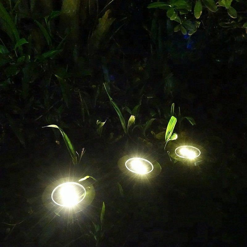 4LED/8LED Waterproof Solar Powered Disk Lights Under Ground Lamp Outdoor Waterproof