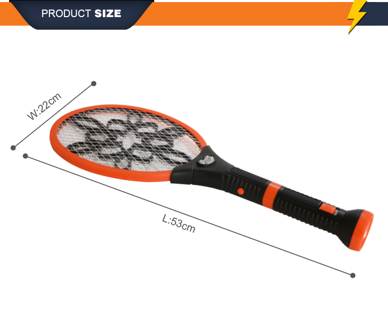 fly killer bat rechargeable electric mosquito swatter with led torch