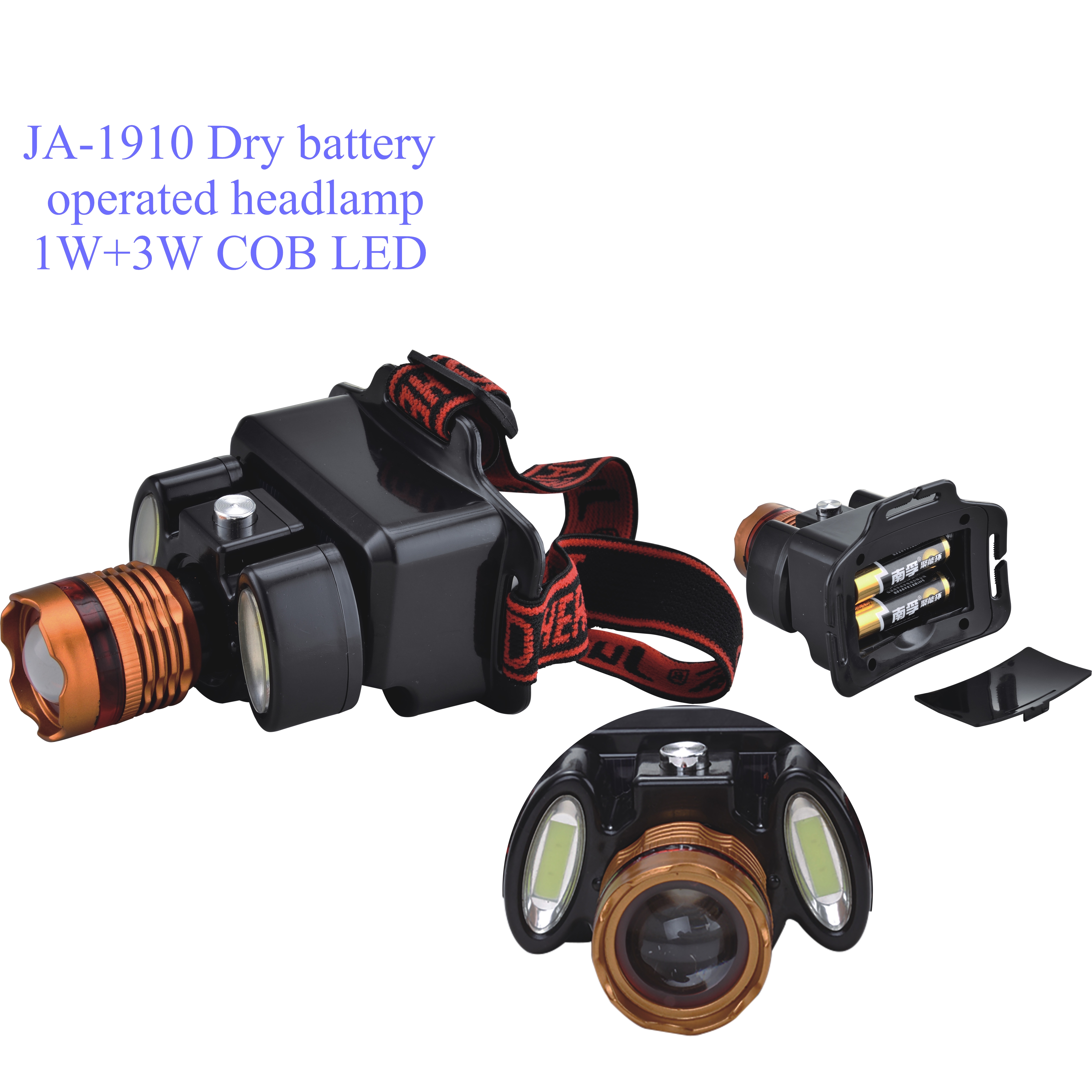 1 year warranty high power dry battery operated led headlamp Model No. JA-1910-1