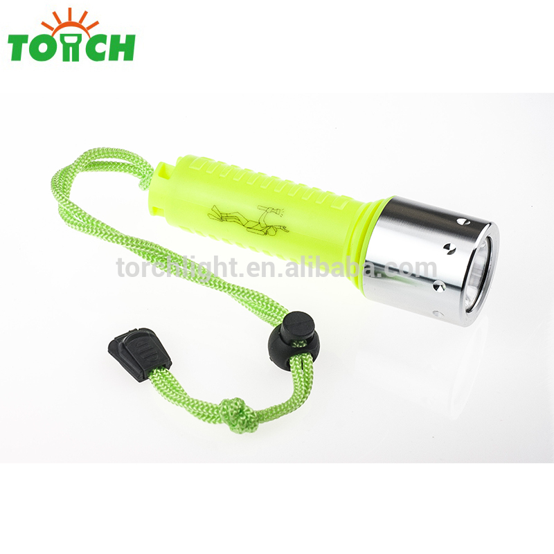Super Bright Diving underwater LED Flashlight super waterproof mini led diving flashlight for 1*18650 battery diving torch light