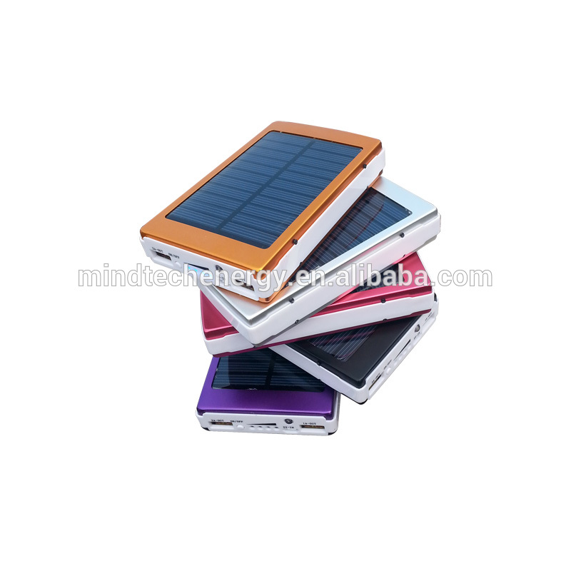 Mini Plastic rechargeable Solar Mobile Phone Charger with 20000mAh Lithium Battery