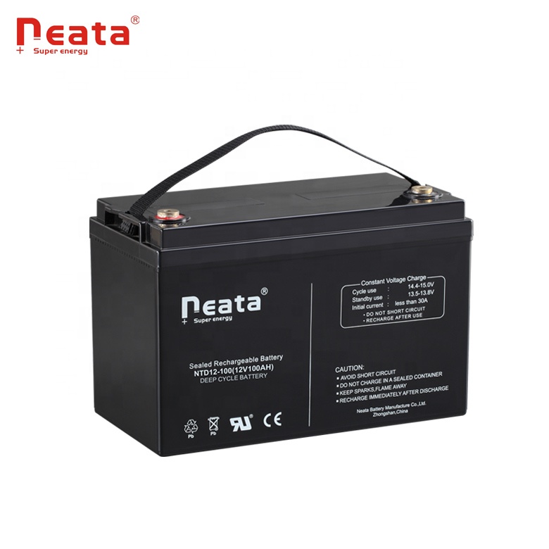 Hot selling lead acid  12v100ah rechargeable deep cycle bateria solar gel battery