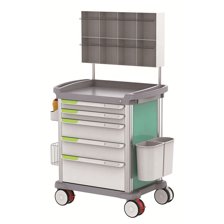 ABS medical equipment mobile medical anesthesia crash trolley cart