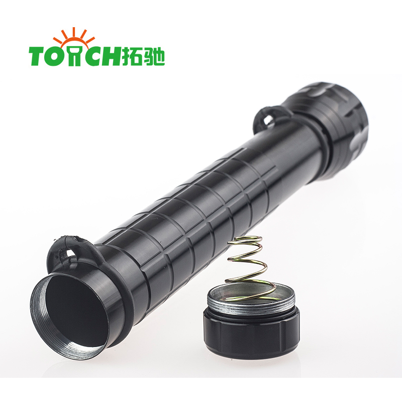 Outdoor hiking patrol utility high power big led torch flashlight with compass