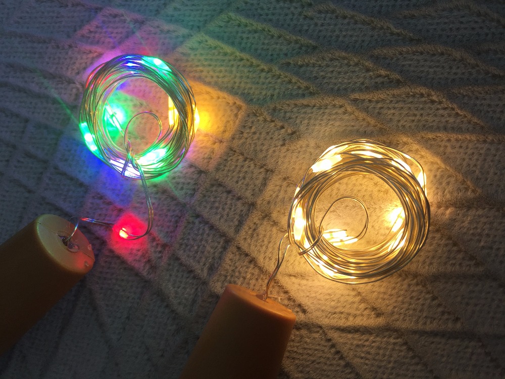 20-LED Four-color Copper Wire String Light with Bottle Stopper for Glass Craft Bottle