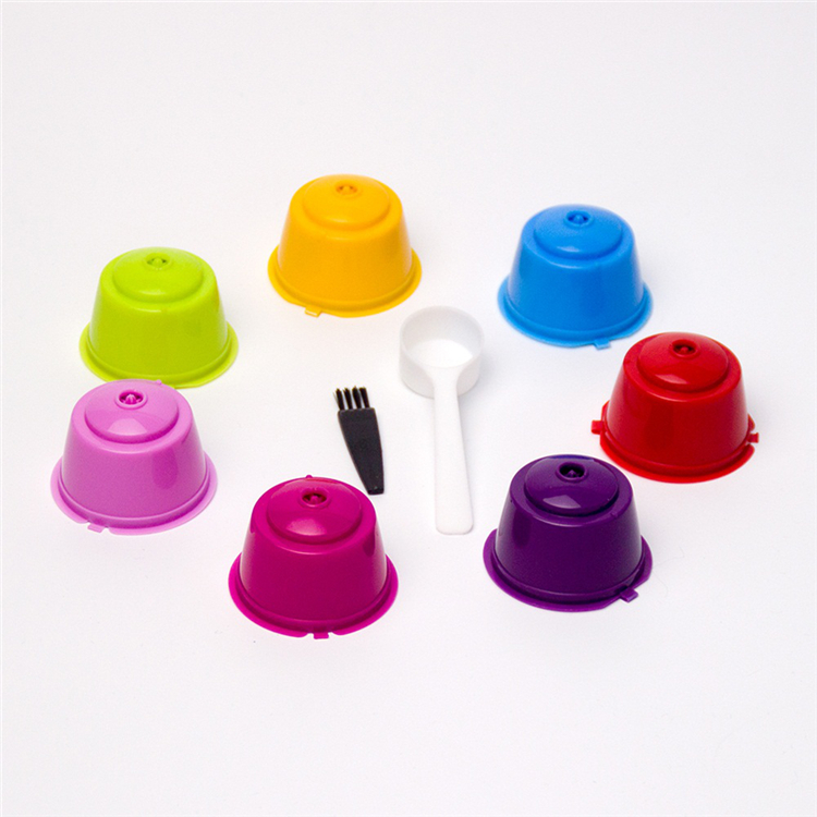 Colorful  7Pcs/Set Reusable Empty Coffee Capsule Refillable Nescafe Gusto Filter Cup