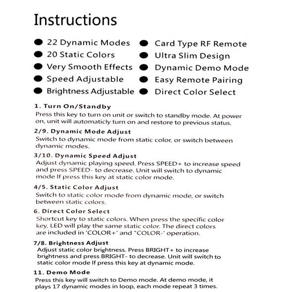 17key RF Wireless LED RGB Controller For RGB LED Strip Light