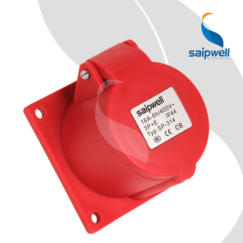 Saipwell / Saip IP44 IP67 5pins industrial socket 16a 32a industrial plug and socket panel socket