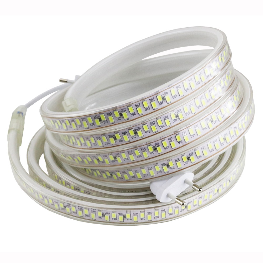 ip67 ip68 waterproof 110v 120V 230v AC Flexible Flat LED Strip Rope Light 5730 SMD Indoor/Outdoor Use, Accessories Included
