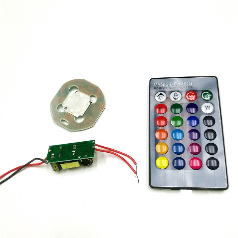 110V 220V Bulbs Spot Food Light DIY 10W RGB LED Beads PCB Controller Driver with 24Key Remote