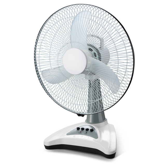 Plastic material air cooling rechargeable fan with LED lights