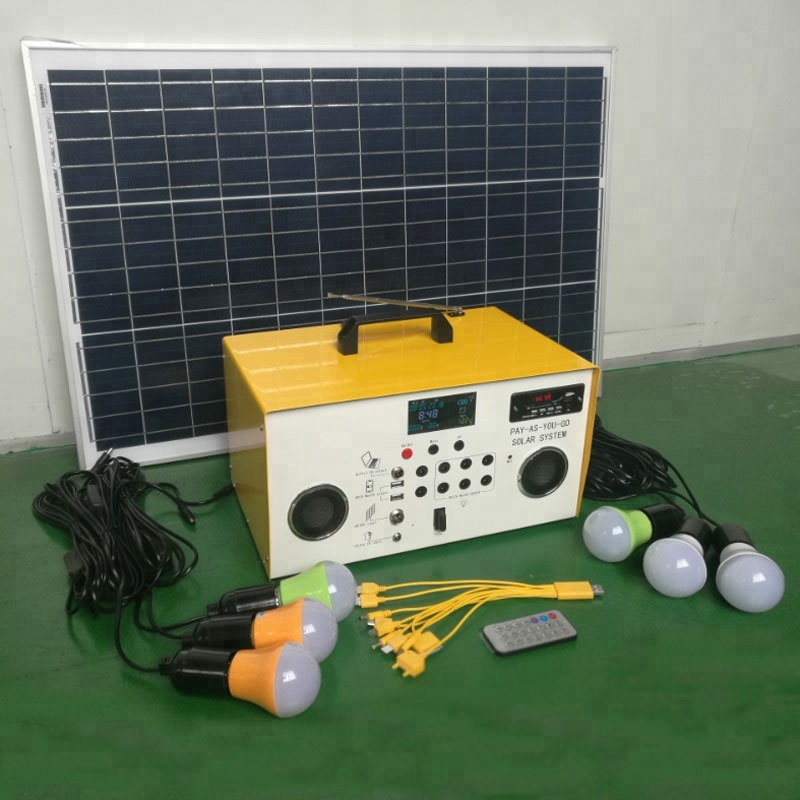 40Ah lead acid battery small indoor solar power system home with radio bluetooth