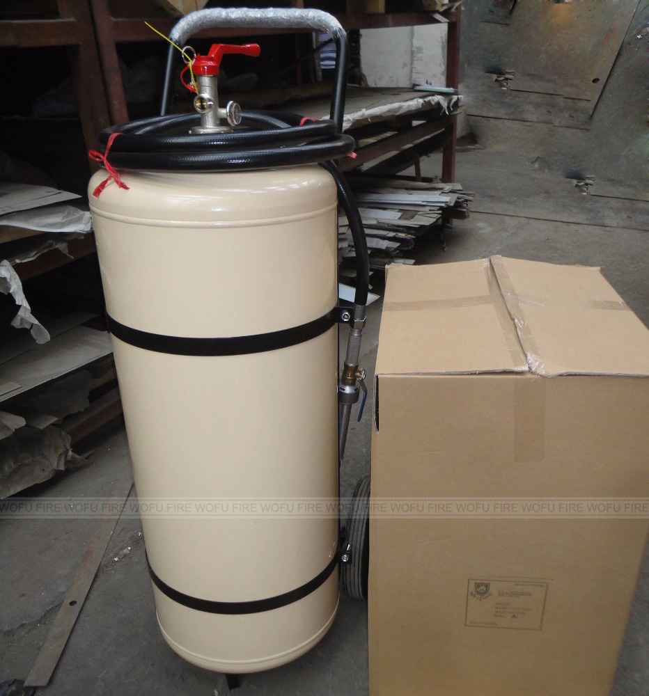 100ltr cream color trolley foam fire extinguisher