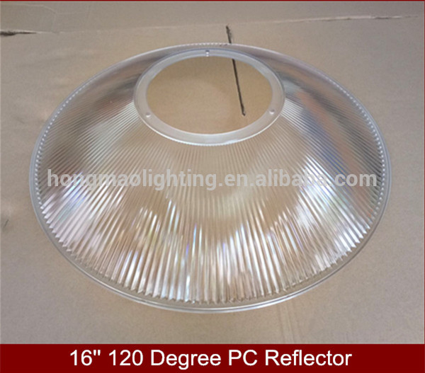 Best price for energy saving 100w ul led high bay transparent PC 45 degree pc reflector 16 inch