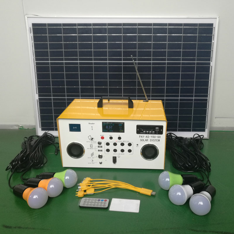 60W FM battery backup radio solar generator system with LCD screen