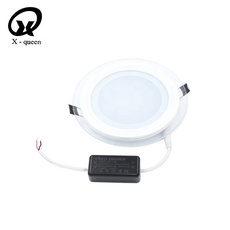 Qianyu Led Panel Light Glass Round Shape 12w 2 Year Warranty Glass Support SMD Led Panel Light Parts Skd Glass with led light