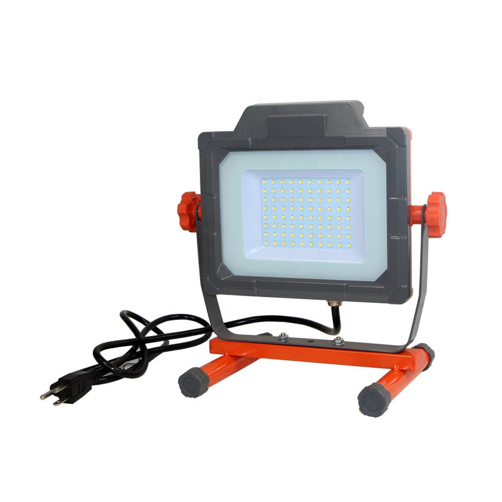 J M 50W portable led work light  IP65 5000 lumen led work light for outdoor & Indoor use 5000lm stand flood light