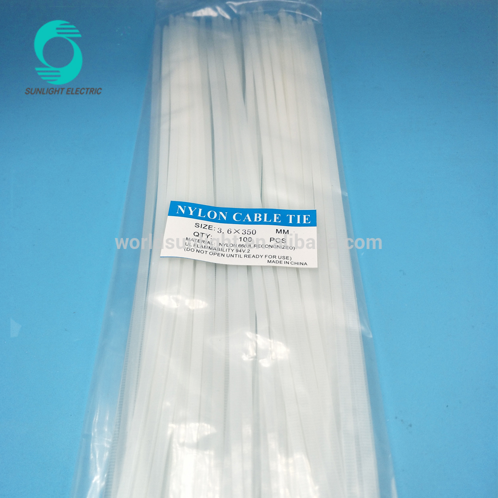 XLC-3.6*350 350mm Natural color white self-locking plastic nylon cable tie