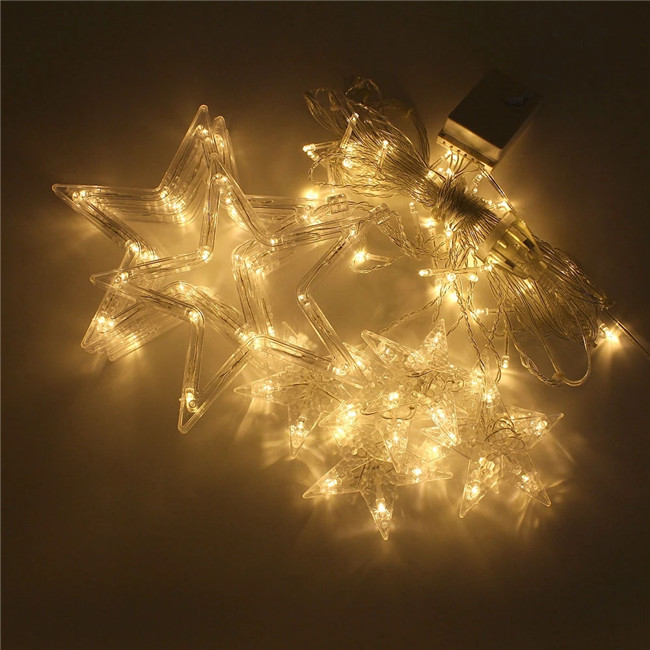 Twinkle LED String Multi Color Christmas Decoration Iclicle Star Curtain Wall Light
