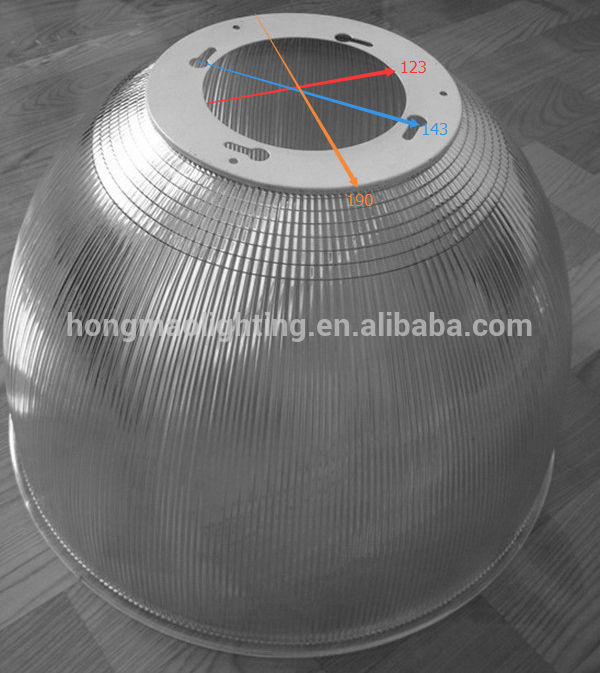 22 Inch 60 Degree Customized PC Reflector Housing for LED Lamps
