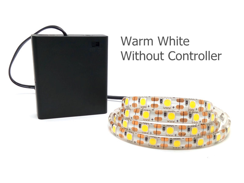 Battery Powered LED Strip Light IP65 Waterproof 3528 SMD 2M 1M 0.5M LED Tape with Battery Box Cool White/Warm White/RGB