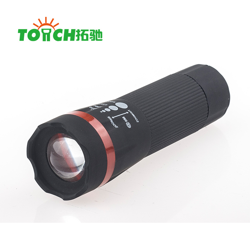 Plastic 1W lumen led flashlight use 3*AAA dry battery for promotion gift