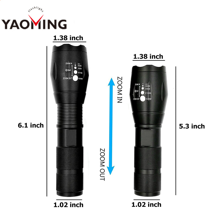 High Power LED Torch Flashlight XML T6 1000 Lumen A100 Rechargeable Tactical LED Flashlight