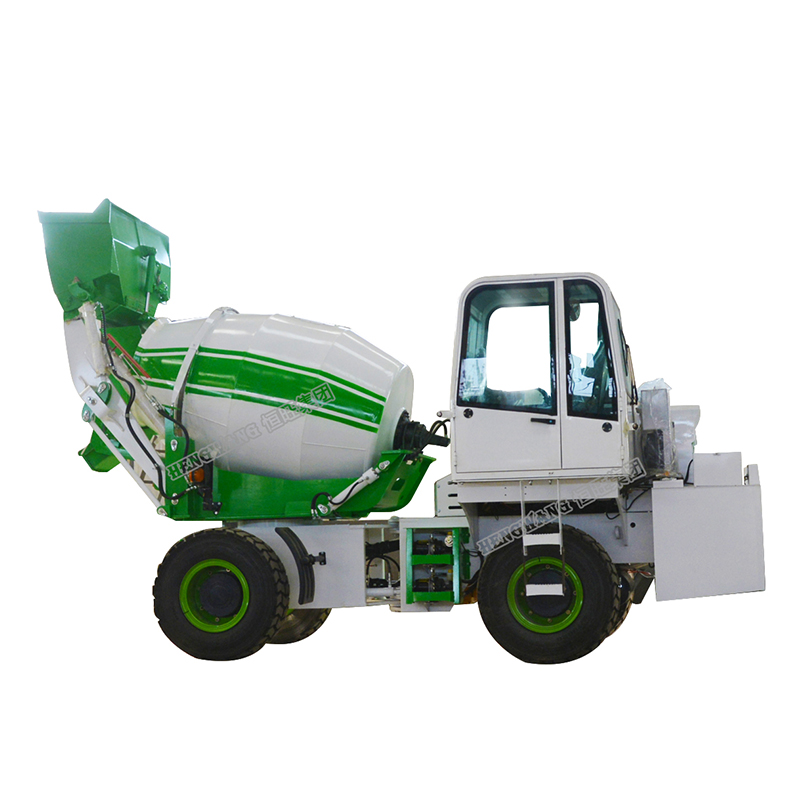 2.4m3 drum 180 degree rotary new self loading concrete mixer truck