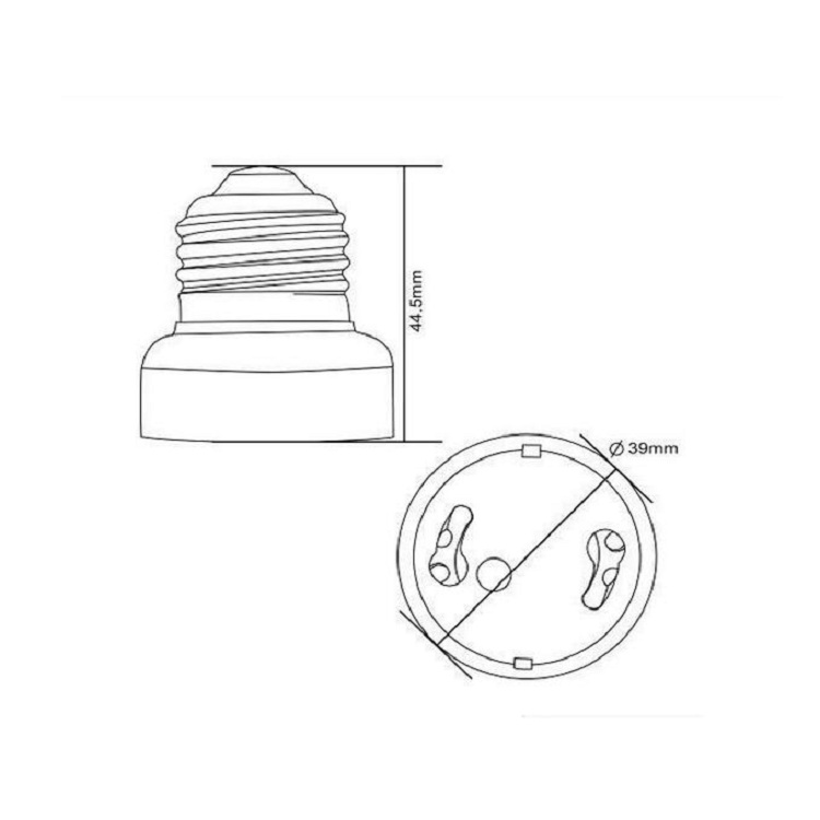 E27 - GU24 lamp holder Converter 2 Pin Base E27 to GU24 Base Socket