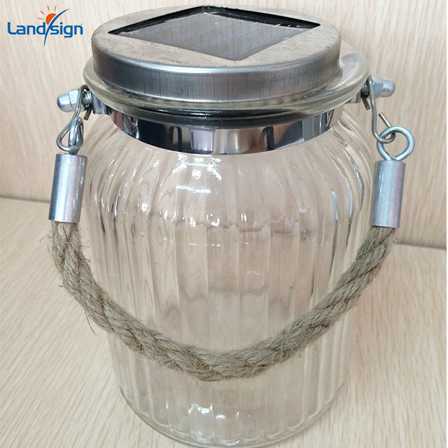 cixi landsign 1 year warranty solar energy led light XLTD-772 bottle glass solar glass jar