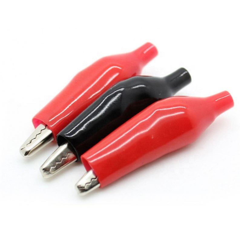 Alligator Test Clips Black Red Coated Testing Probe Alligator Clips Crocodile Test Clip Leads Electrical Equipment Supply