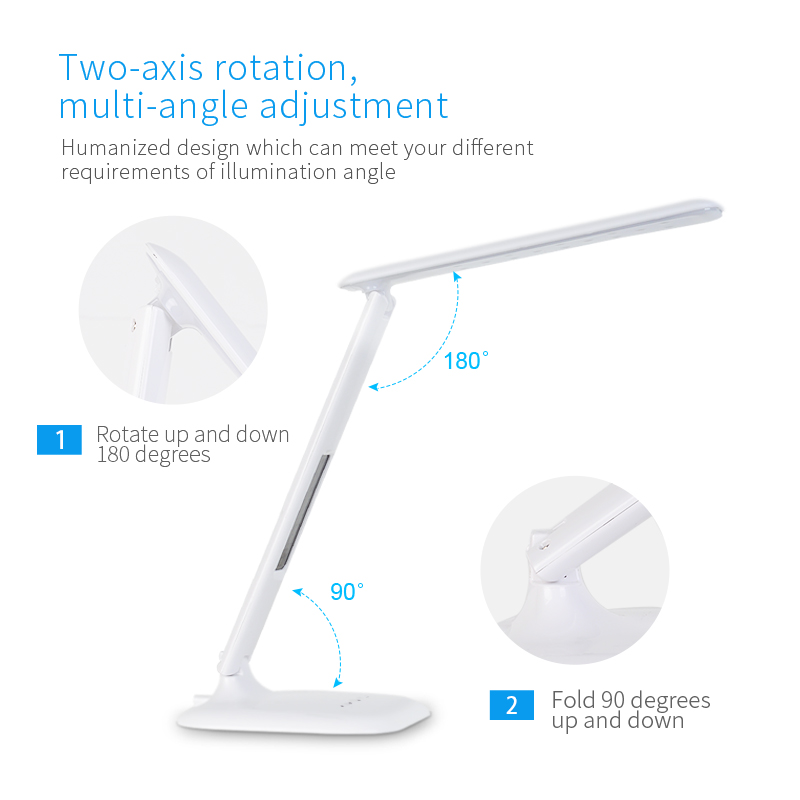 Factory direct sales learning led eye protection desk lamp,4w/5 level dimming/ foldable screen led table light