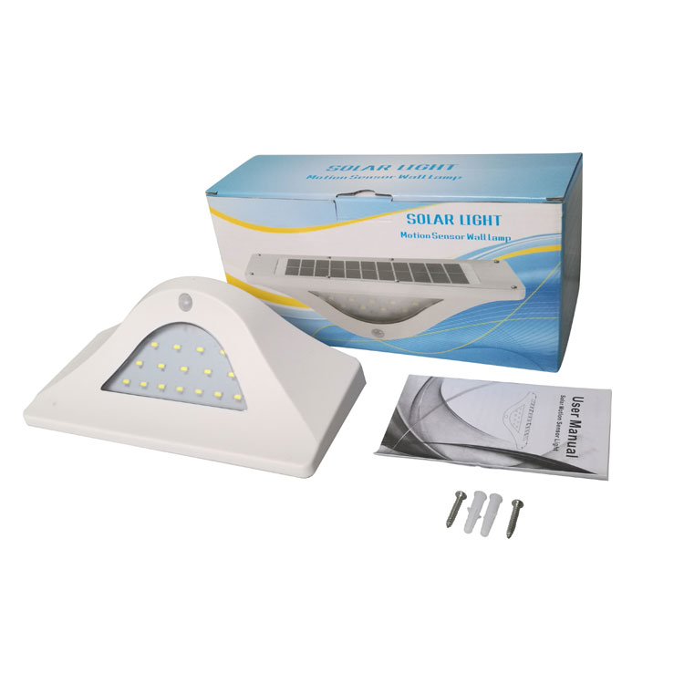 All in one body sensor outdoor solar lighting with light controlled