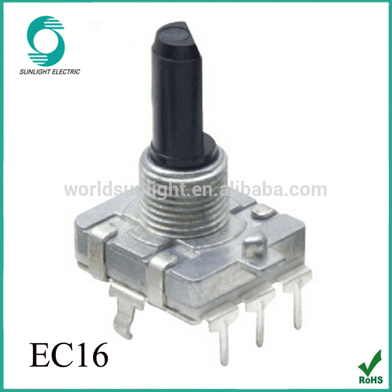 ROHS EC16 series 16mm size semi-circular metal incremental shaft rotary switch encoder