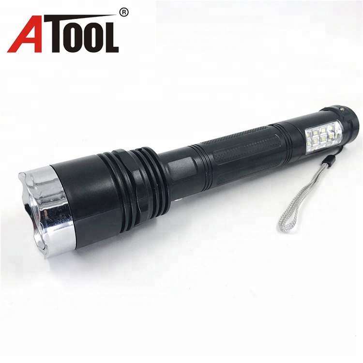 High quality cheap 1w+8smd multifunction manual LED rechargeable flashlight