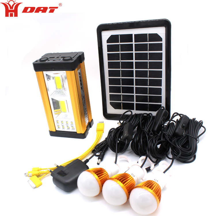 Factory Selling Aluminum High Power 15W with mobile charger Solar Portable Lighting System