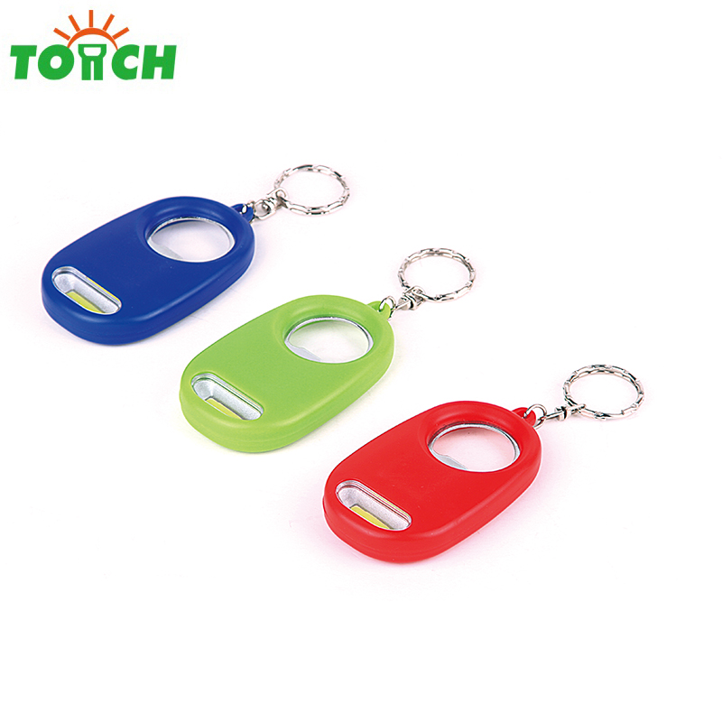 led keychain mini flashlight COB led key chain light with bottle opener