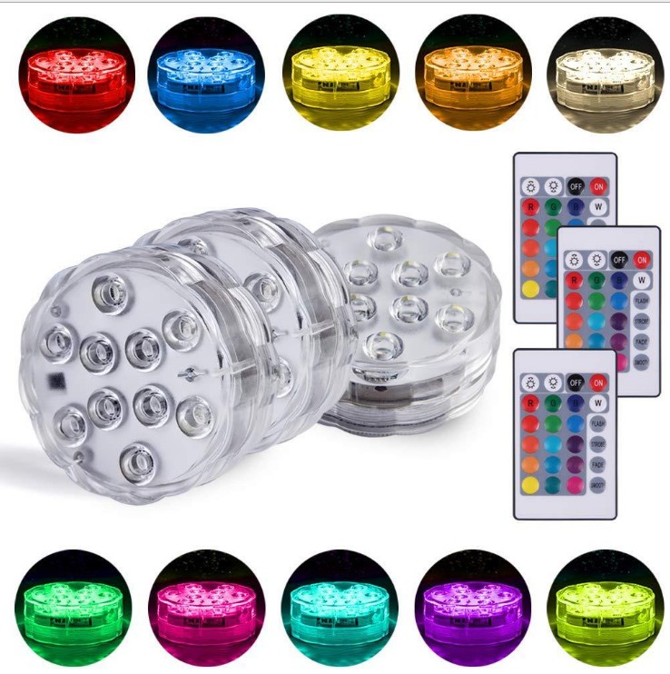 hot sale High Quality Remote Controlled Submersible led lights remote color change waterproof home decoration lights