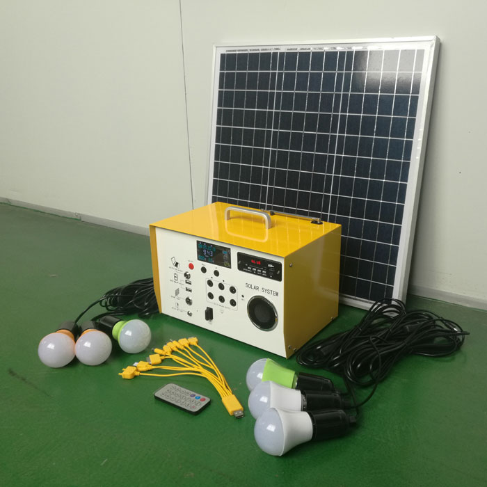 New energy solar generator products 40W FM radio home solar power system with led lights, music