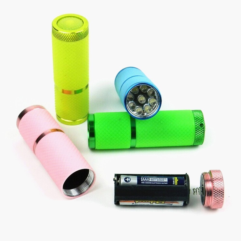 Super Bright Mini Rubber 9 LED Torch Promotional Glow in the Dark Flashlight